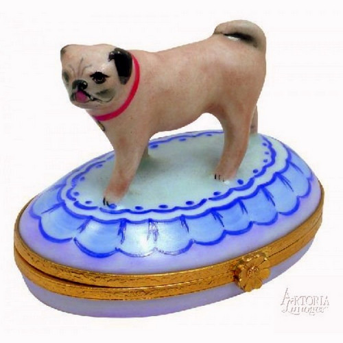 Artoria Pug: Standing Up Limoges Box