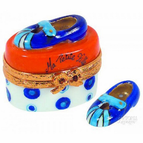 Artoria Mary Jane Shoes: Orange/Blue Limoges Box