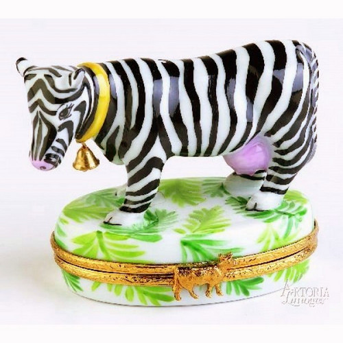 Artoria Zebra Cow Limoges Box