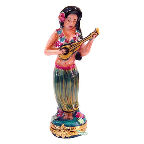 Artoria Hula Girl with Ukulele Limoges Box