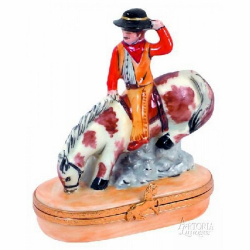 Artoria Bucking Bronco Limoges Box