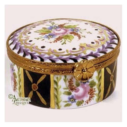 Artoria Large Round: Malmaison Noir Limoges Box