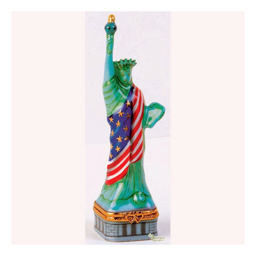 Artoria Statue of Liberty with Flag Limoges Box