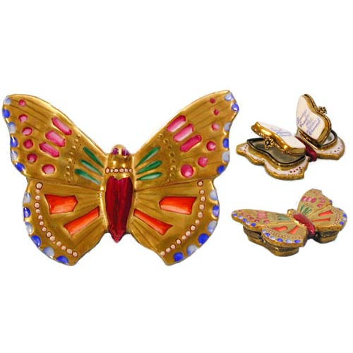 Chamart Gold Butterfly Limoges Box