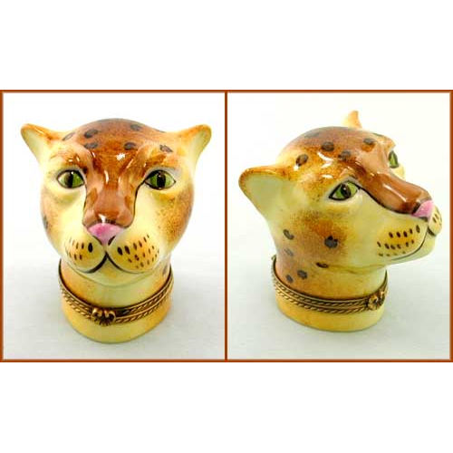 Chamart Cheetah Head Limoges Box