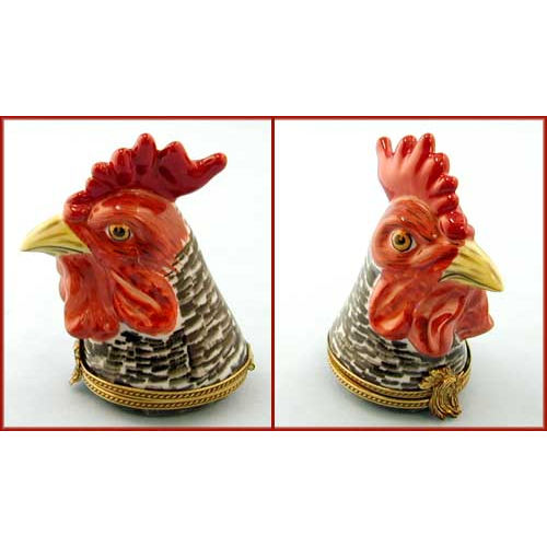 Chamart Rooster Head Limoges Box