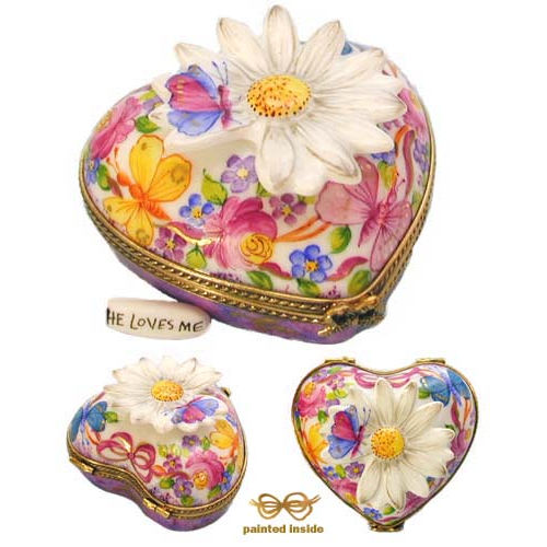 Chamart He Loves Me Heart Limoges Box