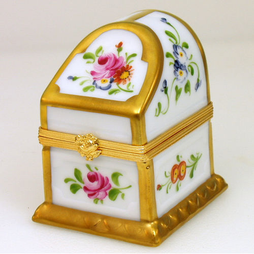 Chamart Floral Trunk with 2 Perfumes Limoges Box