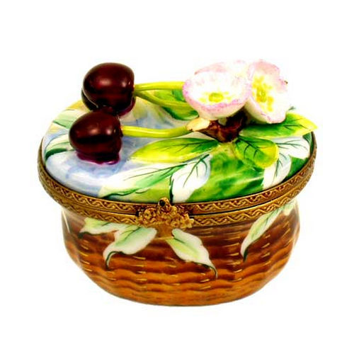 Chamart Cherry Blossoms Basket Limoges Box