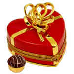 Rochard Red Heart with Gold Bow and Truffle
