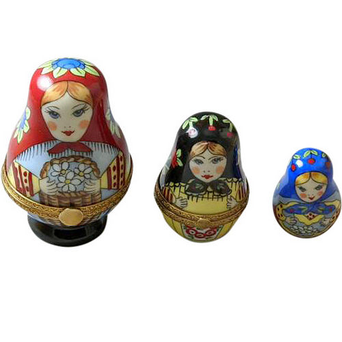 Rochard Nesting Russian Dolls Limoges Box