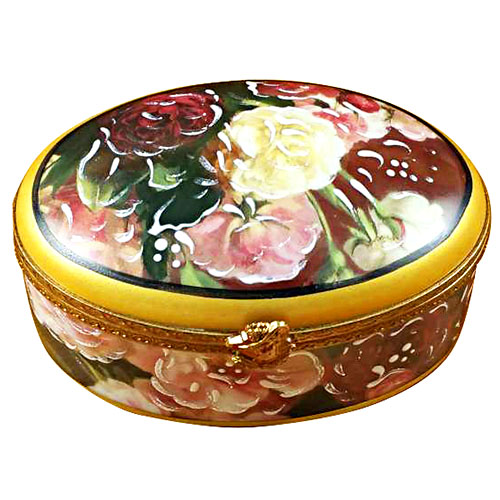 Rochard Studio Collection Floral with Mother and Child Portrait Limoges Box