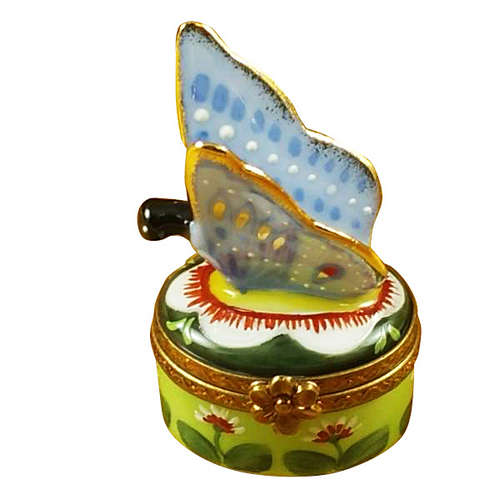 Rochard Butterfly Blue-Gold Limoges Box