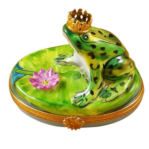 Rochard Frog with Crown Limoges Box