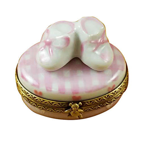 Rochard Pink It's a Girl with Shoes Limoges Box
