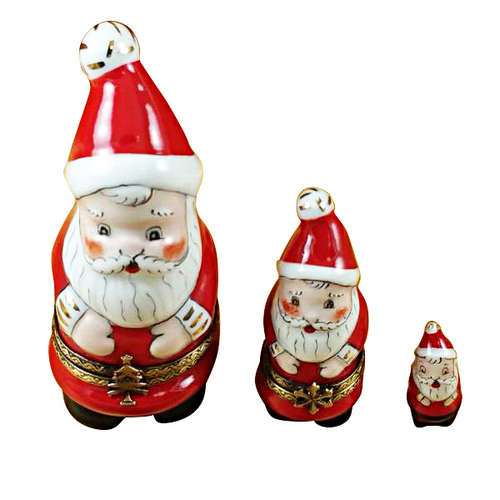 Rochard Nesting Santas Limoges Box