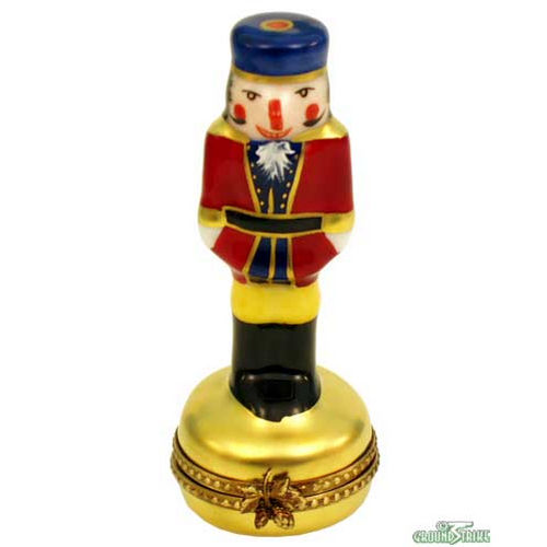 Rochard Nutcracker on Gold Base Limoges Box