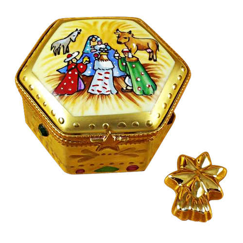 Rochard Octagon Nativity with Star Limoges Box