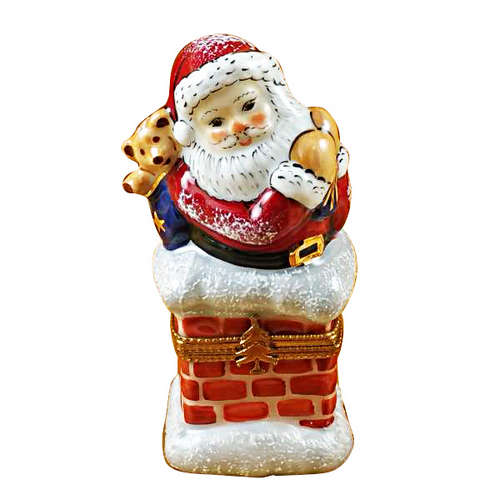 Rochard Santa in Chimney Limoges Box
