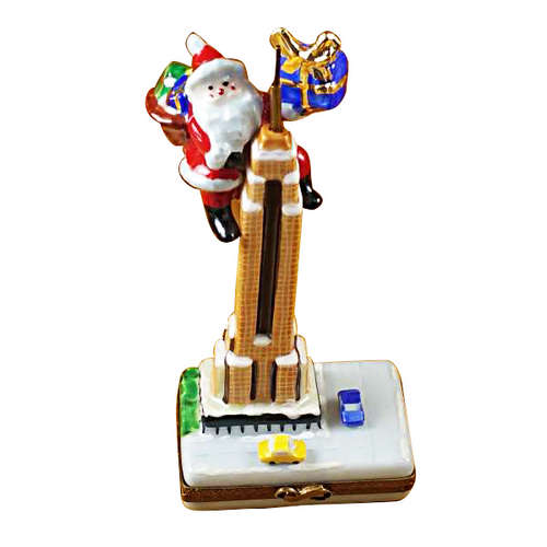 Rochard Santa on Empire State Building Limoges Box