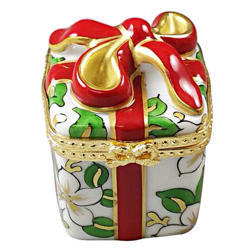 Rochard Christmas Gift Box with Red Bow Limoges Box