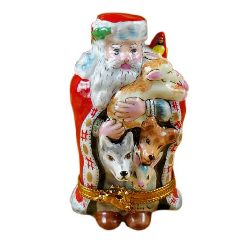 Rochard Santa with Animals Limoges Box