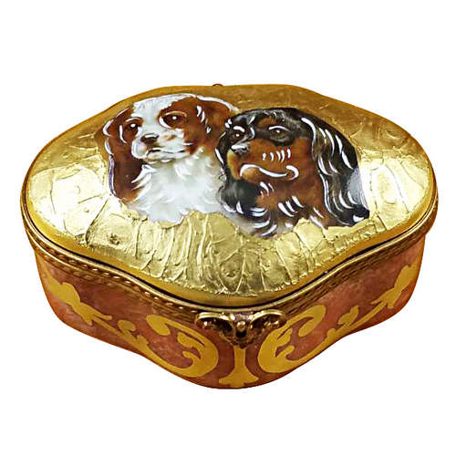 Rochard King Charles Spaniels Limoges Box