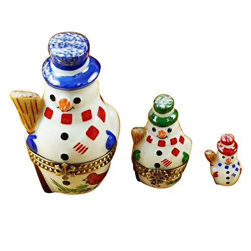 Rochard Nesting Snowmen Limoges Box