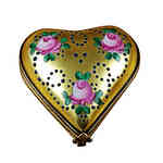 Rochard Gold Heart with Pink Roses