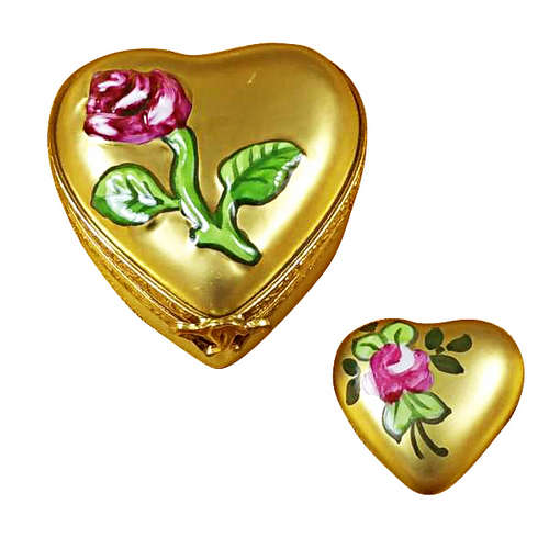Rochard Heart - Gold Rose Limoges Box