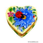 Rochard Heart Blue Flower with Lady Bug