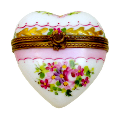 Rochard Heart Box Thousand Flowers Limoges Box