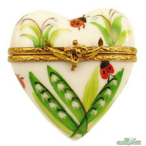 Rochard Lily of the Valley Heart Limoges Box
