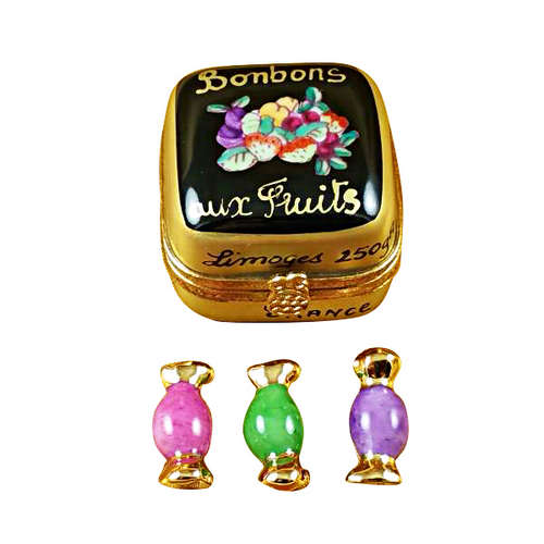 Rochard Bonbon with Three Candies Limoges Box