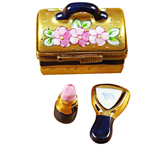 Rochard Floral Gold Makeup Case Limoges Box