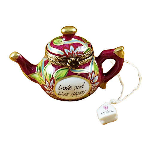 Rochard Teapot - Love and Live Happy Limoges Box