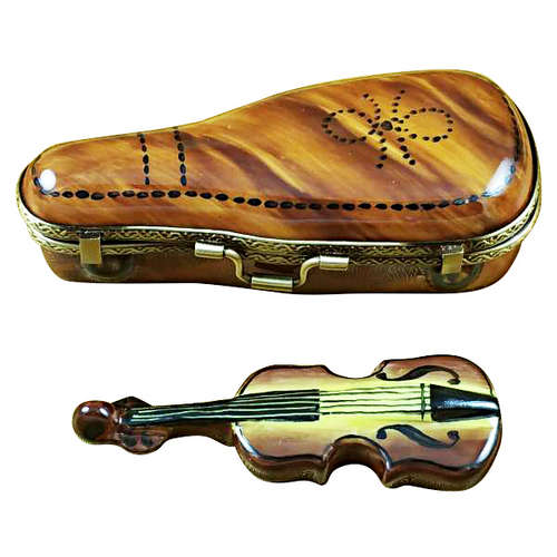Rochard Maplewood Violin Case with Violin Limoges Box