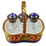 Rochard Basket with Three Perfume Bottles