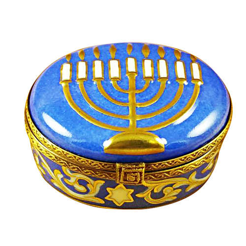 Rochard Menorah-Blue Limoges Box