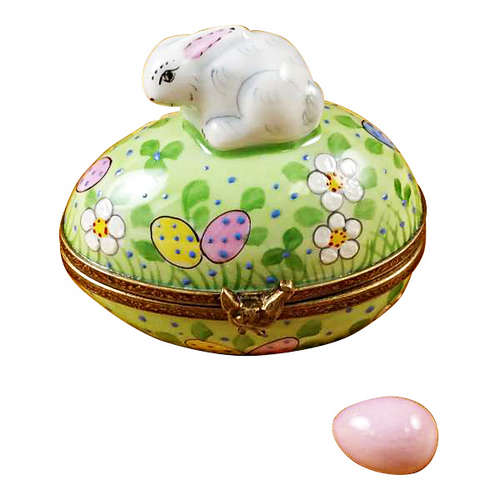 Rochard Rabbit on Easter Egg with Egg Limoges Box