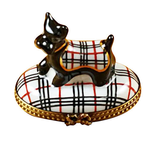 Rochard Scottish Terrier Burberry Pattern Limoges Box