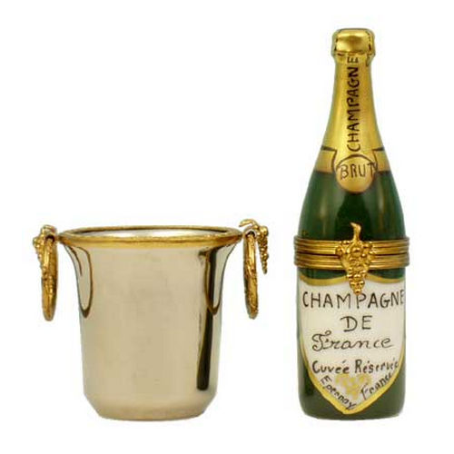 Rochard Champagne Bottle with Bucket Limoges Box