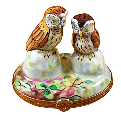 Rochard Two Owls Limoges Box