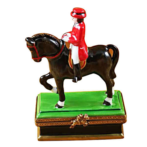 Rochard Horse with Rider - Dressage Limoges Box