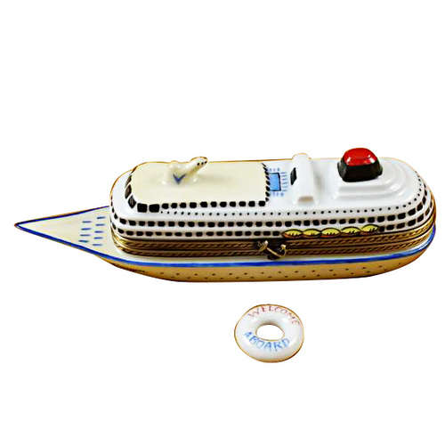 Rochard Cruise Ship with Lifebuoy Limoges Box