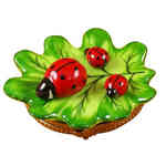 Rochard Green Leaf with Three Ladybugs