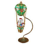 Rochard Santa in Balloon with Brass Stand