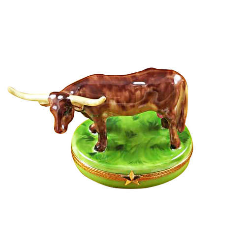 Rochard Longhorn with Removable Insert Limoges Box