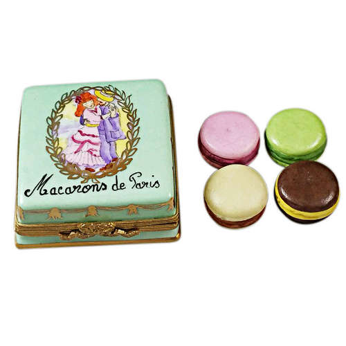 Rochard Square Box with Macarons De Paris Limoges Box