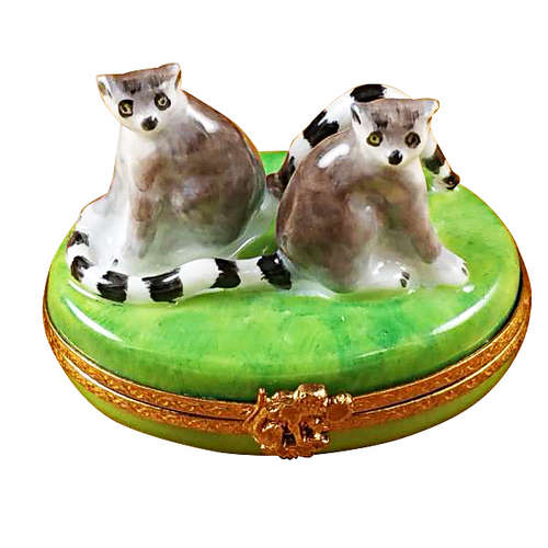 Rochard Lemur Monkeys Limoges Box